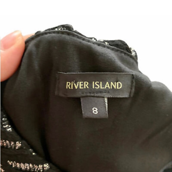 RIVER ISLAND Midi Dress Size 8 UK Party Cocktail - Picture 3 of 6